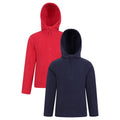 Marineblau-Rot - Front - Mountain Warehouse - "Camber" Kapuzenpullover mit kurzem Reißverschluss für Kinder(2er-Pack)