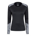 Schwarz - Front - Mountain Warehouse - T-Shirt für Damen  Langärmlig