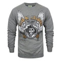 Grau - Front - Sons Of Anarchy Herren Pullover, Motiv Sensenmann mit Flügeln