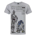 Grau - Front - Star Wars Herren C-3PO And R2-D2 T-Shirt