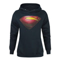 Blau - Front - Damen Superman-Kapuzenpullover mit Man Of Steel Logo