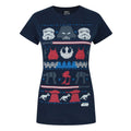 Blau - Front - Star Wars Damen Dark Side Fair Isle Weihnacht T-Shirt