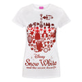 Weiß-Rot - Front - Disney Damen Snow Folien T-Shirt