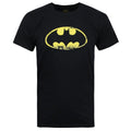 Schwarz - Front - Batman offizielles Herren Distressed Emblem T-Shirt