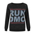 Anthrazit - Front - Amplified Damen Pullover mit Run-DMC-Logo, gesprenkelt