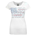 Weiß - Front - Amplified Damen Run DMC T-Shirt mit USA-Strassstein-Design