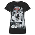 Schwarz - Front - Star Wars Damen Boba Fett Bounty Hunter T-Shirt