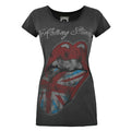 Anthrazit - Front - Amplified Damen The Rolling Stones T-Shirt mit Zunge im Union-Jack-Design