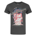 Anthrazit - Front - David Bowie offizielles Herren Aladdin Sane T-Shirt