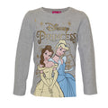 Grau meliert-Gelb-Blau - Front - Disney Princess - T-Shirt für Mädchen