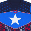 Blau-Marineblau-Rot - Side - Captain America - Sweatshirt für Herren-Damen Unisex - weihnachtliches Design