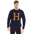 Blau - Front - Harry Potter - "Letter H" Pullover für Herren-Damen Unisex - weihnachtliches Design