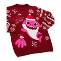 Rot - Back - Baby Shark - Pullover für Damen - weihnachtliches Design