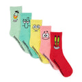 Gelb-Grün-Rot-Blau - Front - SpongeBob SquarePants - Socken für Herren-Damen Unisex (5er-Pack)