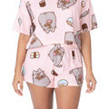 Pink - Side - Pusheen - Schlafanzug für Damen