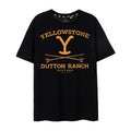 Schwarz - Front - Yellowstone - "Dutton Ranch" T-Shirt für Herren  kurzärmlig