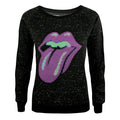 Schwarz - Front - Amplified - "Pixel Lick" Sweatshirt für Damen