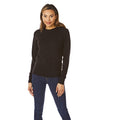 Schwarz - Side - Light And Shade - Pullover Rundhalsausschnitt für Damen