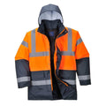 Orange-Marineblau - Back - Portwest Herren Hi-Vis Verkehrs-Jacke mit Kontrast-Einsätzen, gut sichtbar, wasserdicht