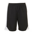 Schwarz-Weiß - Front - SOLS Herren Olimpico Fußball Shorts