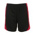 Schwarz-Rot - Front - SOLS Herren Olimpico Fußball Shorts