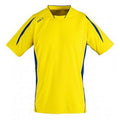 Zitrone-Royal Blau - Front - SOLS Herren Maracana 2 Kurzarm Fußball T-Shirt