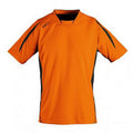 Orange-Schwarz - Front - SOLS Herren Maracana 2 Kurzarm Fußball T-Shirt