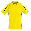 Zitrone-Schwarz - Front - SOLS Herren Maracana 2 Kurzarm Fußball T-Shirt