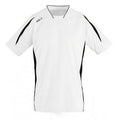 Weiß-Schwarz - Front - SOLS Herren Maracana 2 Kurzarm Fußball T-Shirt