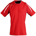Rot-Weiß - Front - SOLS Herren Maracana 2 Kurzarm Fußball T-Shirt