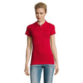 Rot - Back - SOLS Damen Polo-Shirt Perfect Kurzarm