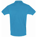 Aqua - Back - SOLS Mens Perfect Pique Polo-Shirt, Kurzarm