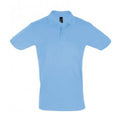 Himmelblau - Front - SOLS Mens Perfect Pique Polo-Shirt, Kurzarm