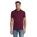 Burgunder - Back - SOLS Mens Perfect Pique Polo-Shirt, Kurzarm