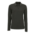 Anthrazit meliert - Front - SOLS Damen Pique-Polo-Shirt, langärmlig