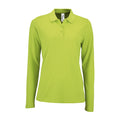 Apfelgrün - Front - SOLS Damen Pique-Polo-Shirt, langärmlig