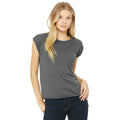 Dunkelgrau meliert - Back - Bella + Canvas Damen Muscle-T-Shirt, gerollte Ärmel