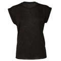 Schwarz - Front - Bella + Canvas Damen Muscle-T-Shirt, gerollte Ärmel