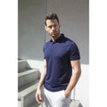 Marineblau - Back - Henbury Herren Stretch Mikrofine Pique Polo Shirt