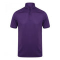 Violett - Front - Henbury Herren Stretch Mikrofine Pique Polo Shirt