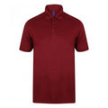 Burgunder - Front - Henbury Herren Stretch Mikrofine Pique Polo Shirt