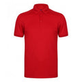 Rot - Front - Henbury Herren Stretch Mikrofine Pique Polo Shirt