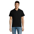 Schwarz - Back - SOLS Herren Summer II Pique Polo-Shirt, Kurzarm