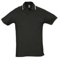 Schwarz-Weiß - Front - SOLS Herren Practice Pique Polo-Shirt, Kurzarm