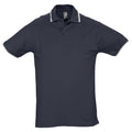 Marineblau-Weiß - Front - SOLS Herren Practice Pique Polo-Shirt, Kurzarm