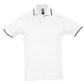 Weiß-Marineblau - Front - SOLS Herren Practice Pique Polo-Shirt, Kurzarm