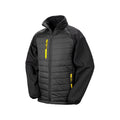 Schwarz-Gelb - Front - Result Herren Softshelljacke Compass gefüttert