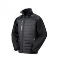 Schwarz-Grau - Front - Result Herren Softshelljacke Compass gefüttert