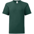 Waldgrün - Front - Fruit Of The Loom Jungen Iconic T-Shirt