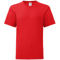 Rot - Front - Fruit Of The Loom Jungen Iconic T-Shirt